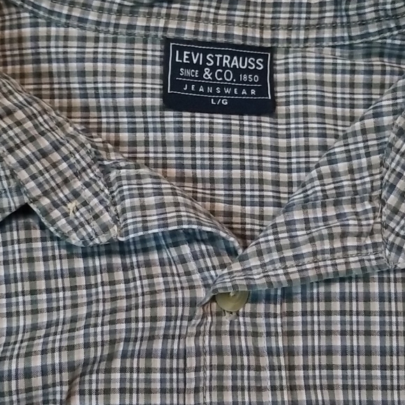 Levi Strauss mens long sleeve button up plaid shirt large - Picture 7 of 9